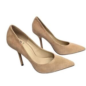 Kelsi Dagger Women’s Suede High Heel Pumps Size 6.5 Beige Nude Leather Shoes
